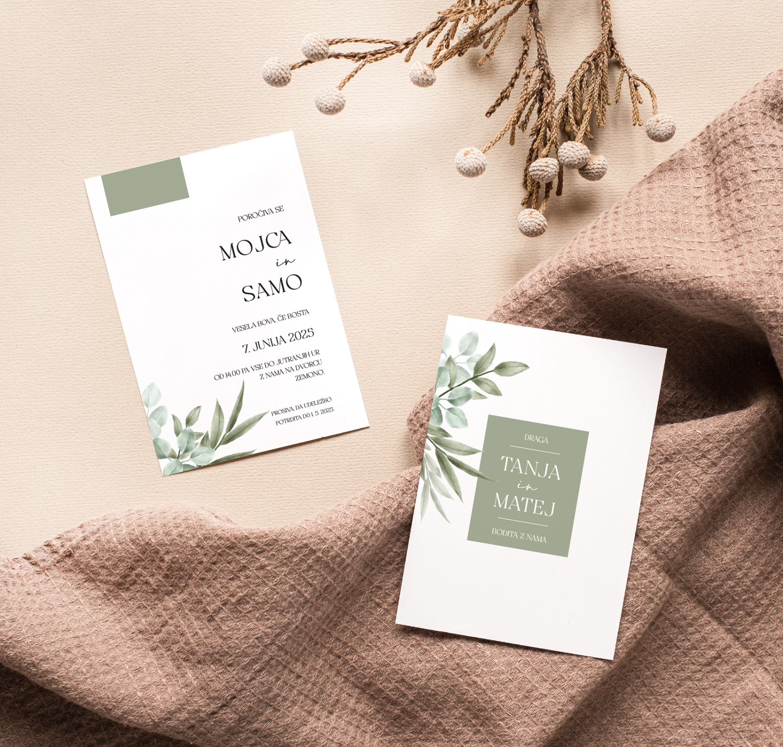 Kartica, potiskana na obeh straneh